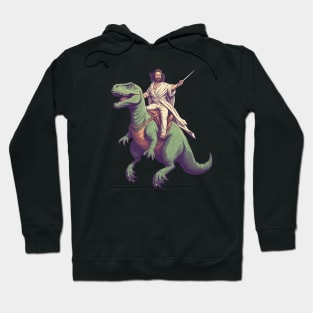 Jesus riding t rex, Funny Christian Design Hoodie